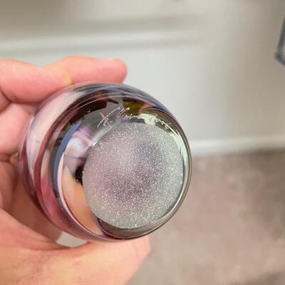 Signed Glass Egg & Handblown Mirrored Glass Cats (GB-PS)