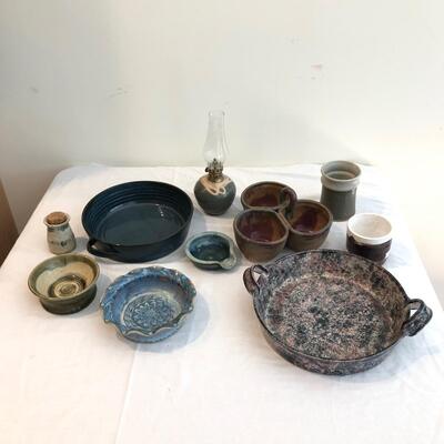 Signed Down Home Pottery, Seagrove NC & 9 More Signed Handmade Pottery (DR-JF)