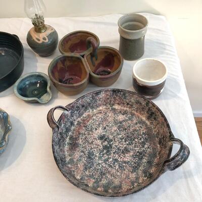 Signed Down Home Pottery, Seagrove NC & 9 More Signed Handmade Pottery (DR-JF)