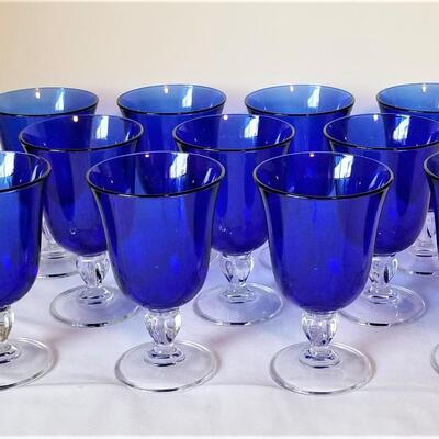 Lot #23  12 Cobalt Blue Water Goblets