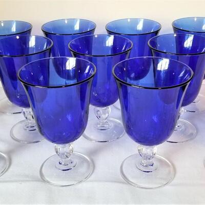 Lot #23  12 Cobalt Blue Water Goblets