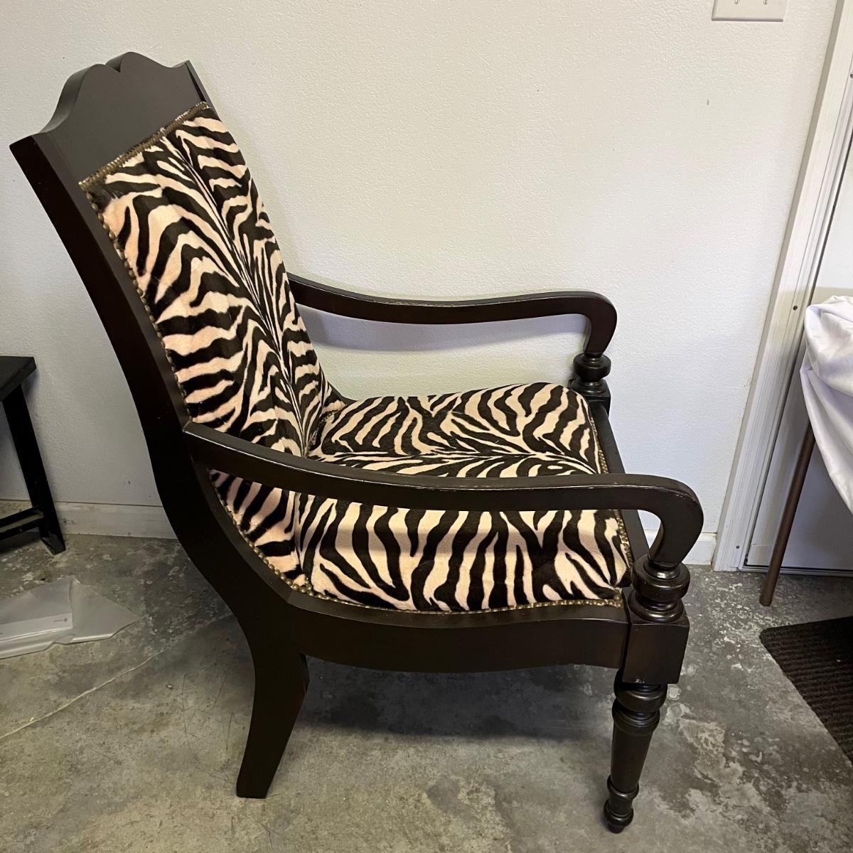 Unleash the Savanna's Elegance with a Captivating Zebra Print Armchair