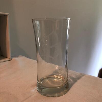 Set of 12 Gold-Rimmed Wine Glasses & Etched â€œBâ€ Glasses (K-JF)