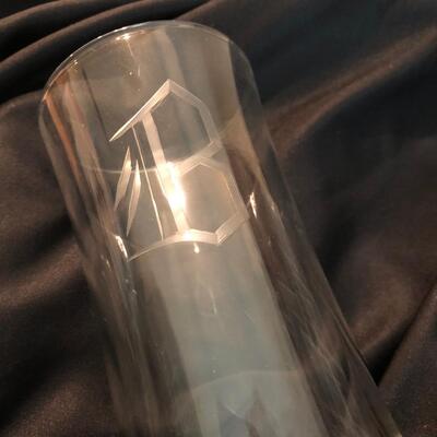 Set of 12 Gold-Rimmed Wine Glasses & Etched â€œBâ€ Glasses (K-JF)