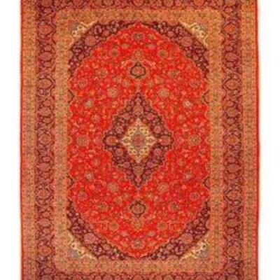 Fine quality,  Persian Hand Knotted Kashan Fine Quality                  
Wool Rugs, 6' X 9'                         
on Perfect...