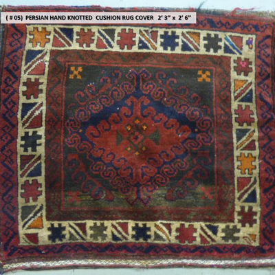 Fine quality, Persian Hand Knotted Cushion Rugs, 2'3