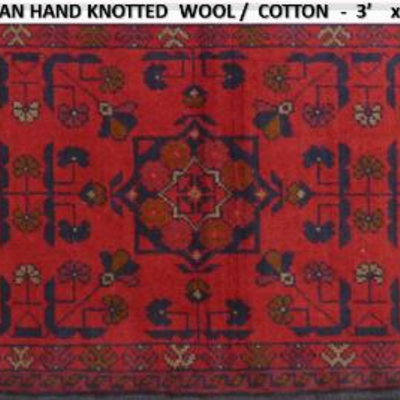 Fine quality,  Afghan Hand Knotted Vintage Rugs, 3' X 5'                         
on Perfect Conditions 
Retail Price= $1900
Below our...