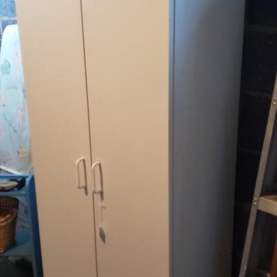 2 door white storage cabinet