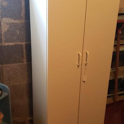 2 door white storage cabinet