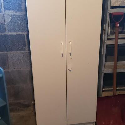 2 door white storage cabinet