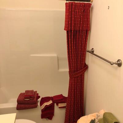 Burgundy Towels With Matching Shower Curtain and More (HB-PS)