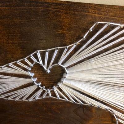 Wooden String Art Depicting state of North Carolina (H-PS)