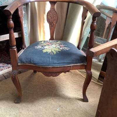 Antique needlepoint chair