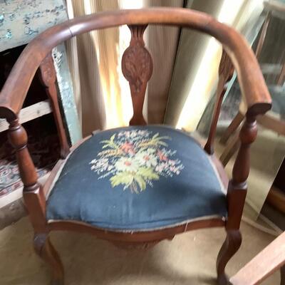Antique needlepoint chair
