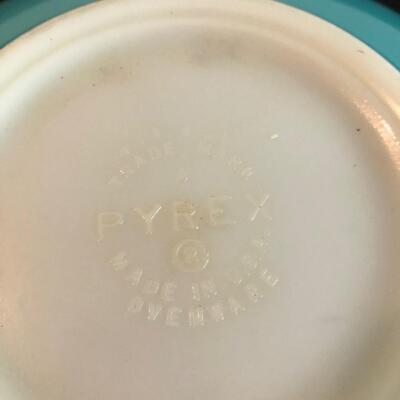 Vintage Pyrex Amish Butterprint Cinderella Turquoise 3 Nesting Bowls (K-JF)