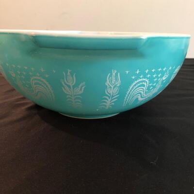 Vintage Pyrex Amish Butterprint Cinderella Turquoise 3 Nesting Bowls (K-JF)