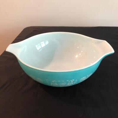 Vintage Pyrex Amish Butterprint Cinderella Turquoise 3 Nesting Bowls (K-JF)