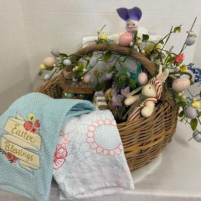 1062 Easter Basket with Hand Decorated Eggs