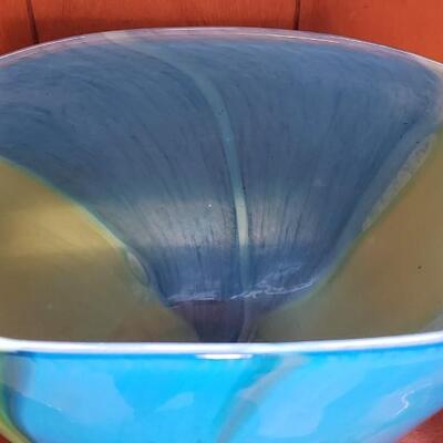 Heavy Glass Oval Bowl