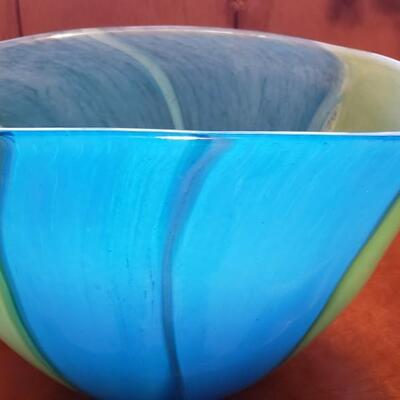Heavy Glass Oval Bowl