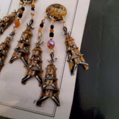 Vintage Lunch at the Ritz Crude Oil Derrick Enamel Rhinestone Dangle Earrings