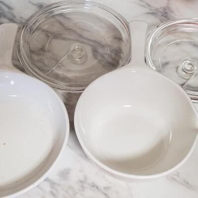 2 vintage corning ware pieces