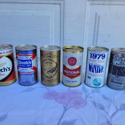 6pc VINTAGE MIX OF COLLECTABLE BEER CANS #6