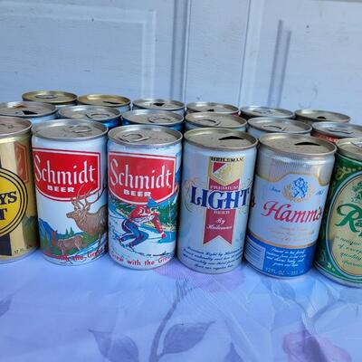 22 PC VINTAGE COLLECTABLE BEER CANS #7