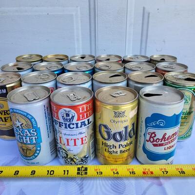 22 PC VINTAGE COLLECTABLE BEER CANS #7