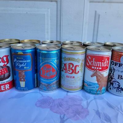22 PC VINTAGE COLLECTABLE BEER CANS #7