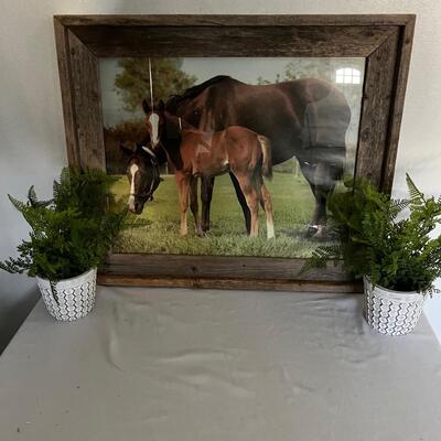 Rustic Framed Photo & Faux Ferns (G-MG)