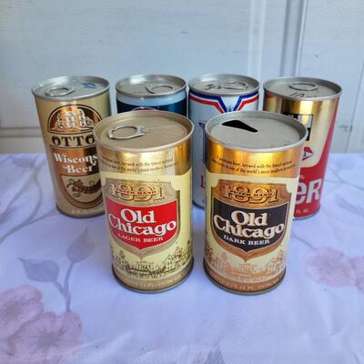6PC VINTAGE LOT OF COLLECTABLE BEER CANS #12