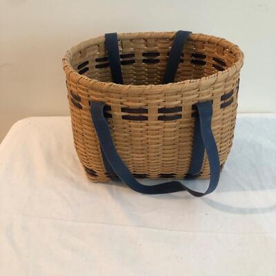 Three Handmade Blue Weave Baskets (DR-KM)