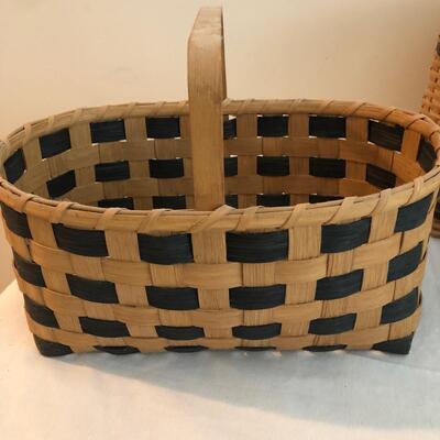 Three Handmade Blue Weave Baskets (DR-KM)