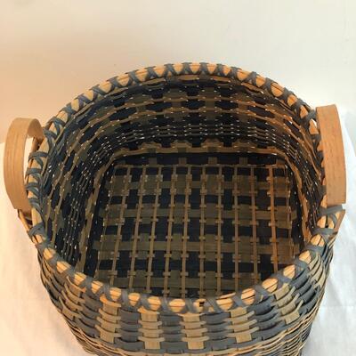 Three Handmade Blue Weave Baskets (DR-KM)