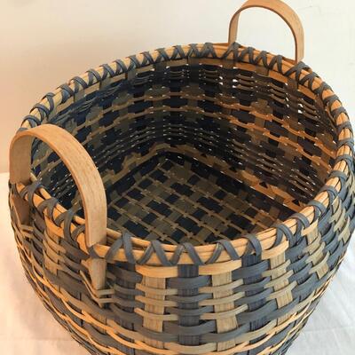 Three Handmade Blue Weave Baskets (DR-KM)