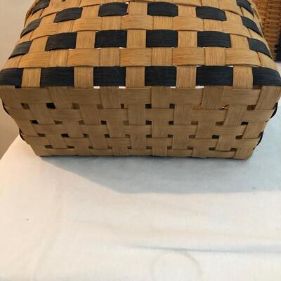 Three Handmade Blue Weave Baskets (DR-KM)