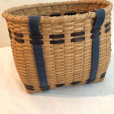 Three Handmade Blue Weave Baskets (DR-KM)