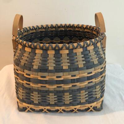 Three Handmade Blue Weave Baskets (DR-KM)