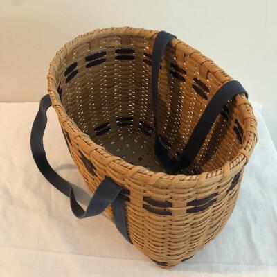 Three Handmade Blue Weave Baskets (DR-KM)