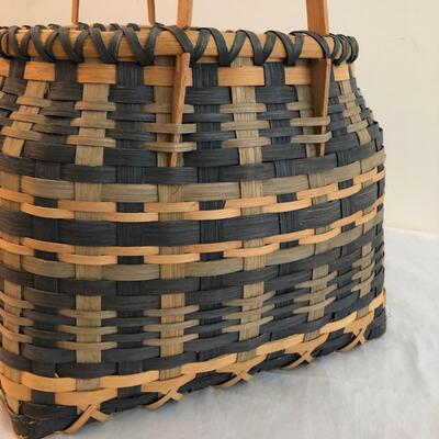 Three Handmade Blue Weave Baskets (DR-KM)