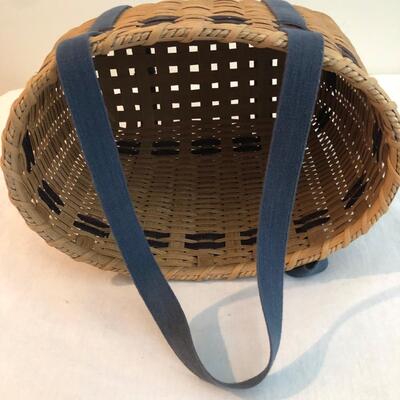 Three Handmade Blue Weave Baskets (DR-KM)