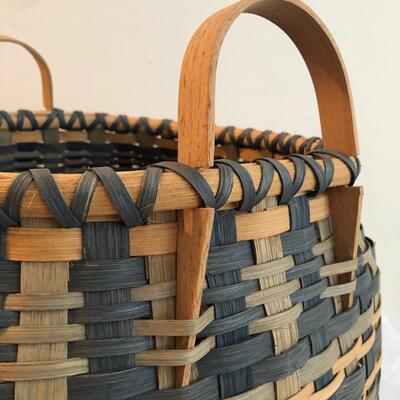 Three Handmade Blue Weave Baskets (DR-KM)