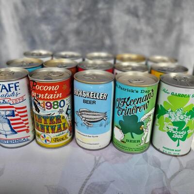 15pc VINTAGE PLACES BEER CAN COLLECTION #38