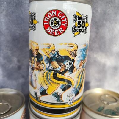 VINTAGE PITTSBURGH STEELERS BEER CAN COLLECTION