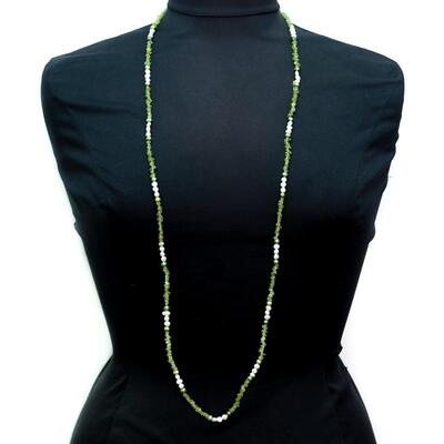 LS Green Stone & Pearl Necklace