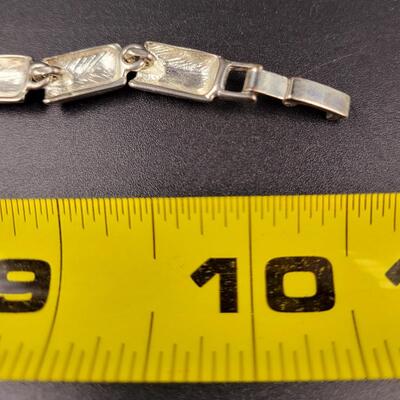 SILVER TONED & BLACK BRACELET