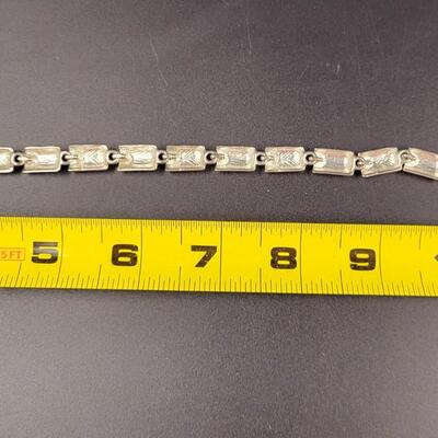 SILVER TONED & BLACK BRACELET