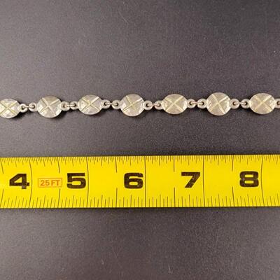 LEI SILVER TONED BLACK DECORATIVE BRACELET