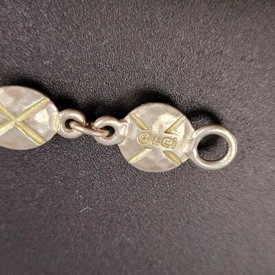 LEI SILVER TONED BLACK DECORATIVE BRACELET